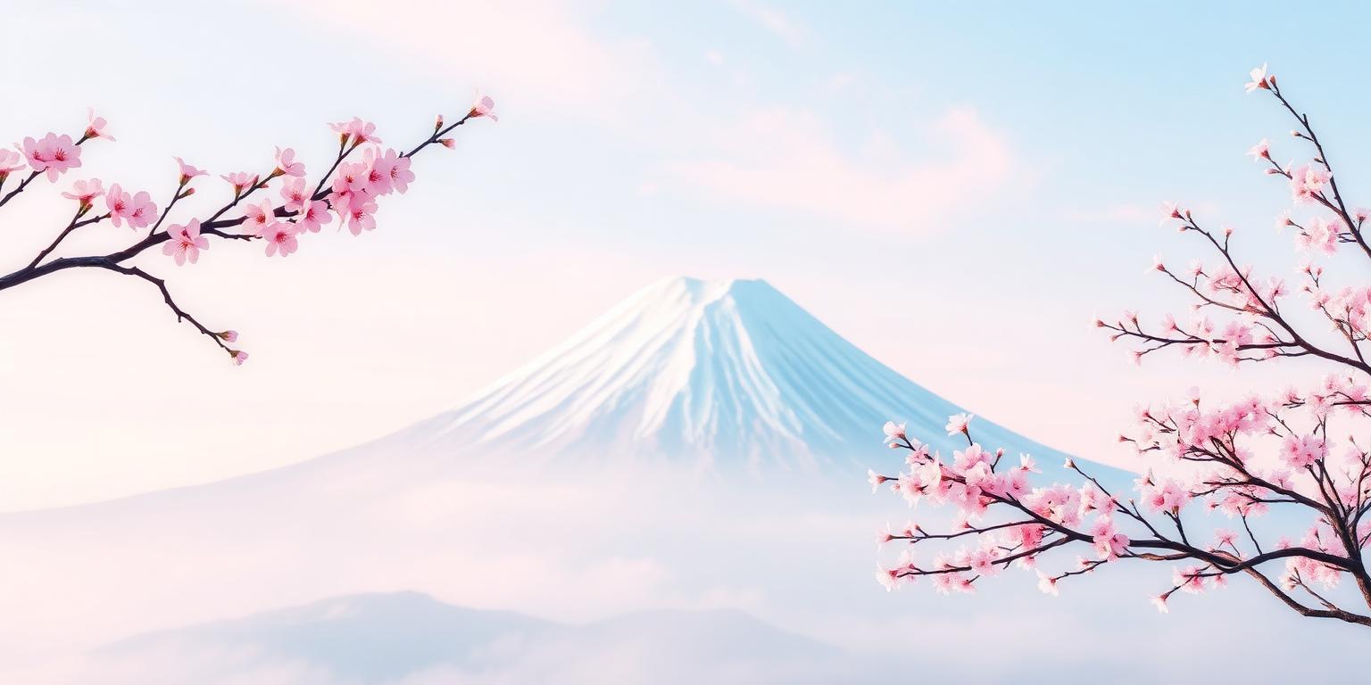 Mount Fuji under sakura